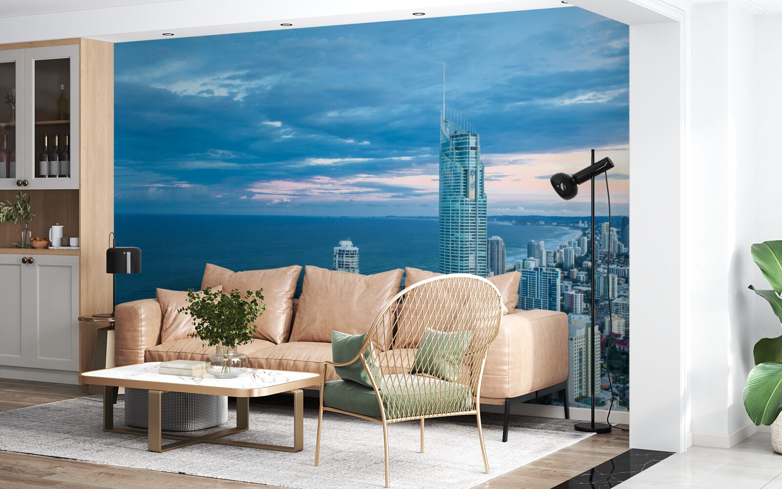 Fototapeta gigantyczne miasto nad brzegiem morza