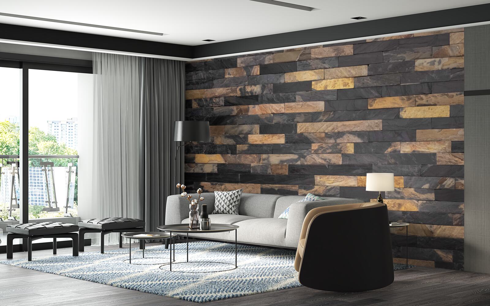 Fototapeta kamień w kolorze czarno-złotym umieszczony poziomo