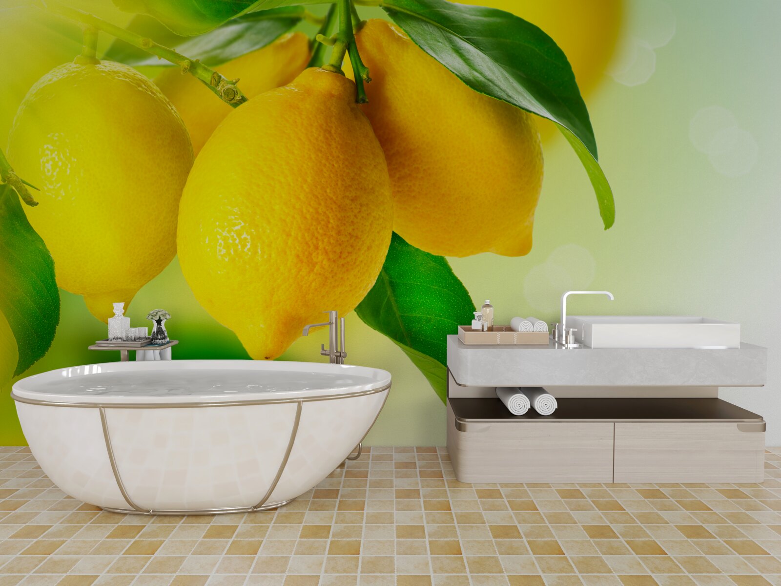 Fototapeta cytryny mają bogaty żółty kolor