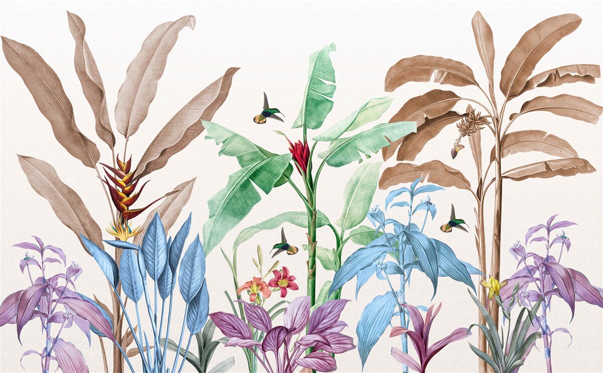 Fototapeta akwarela las tropikalny