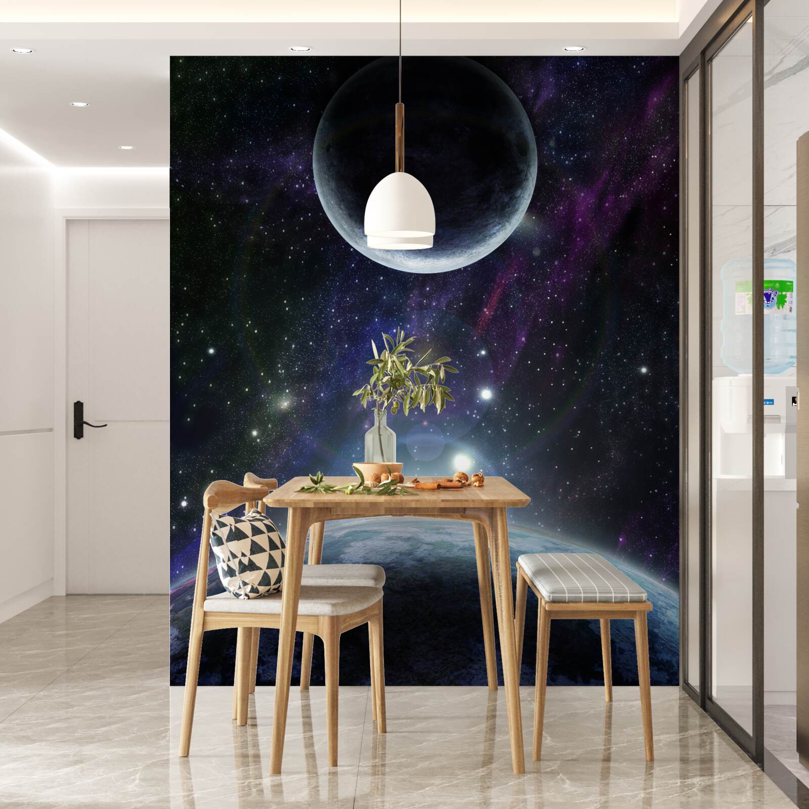 Fototapeta ziemia i księżyc są w kosmosie