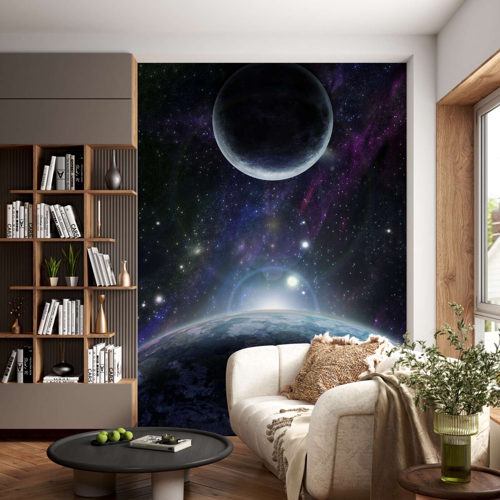 Fototapeta ziemia i księżyc są w kosmosie