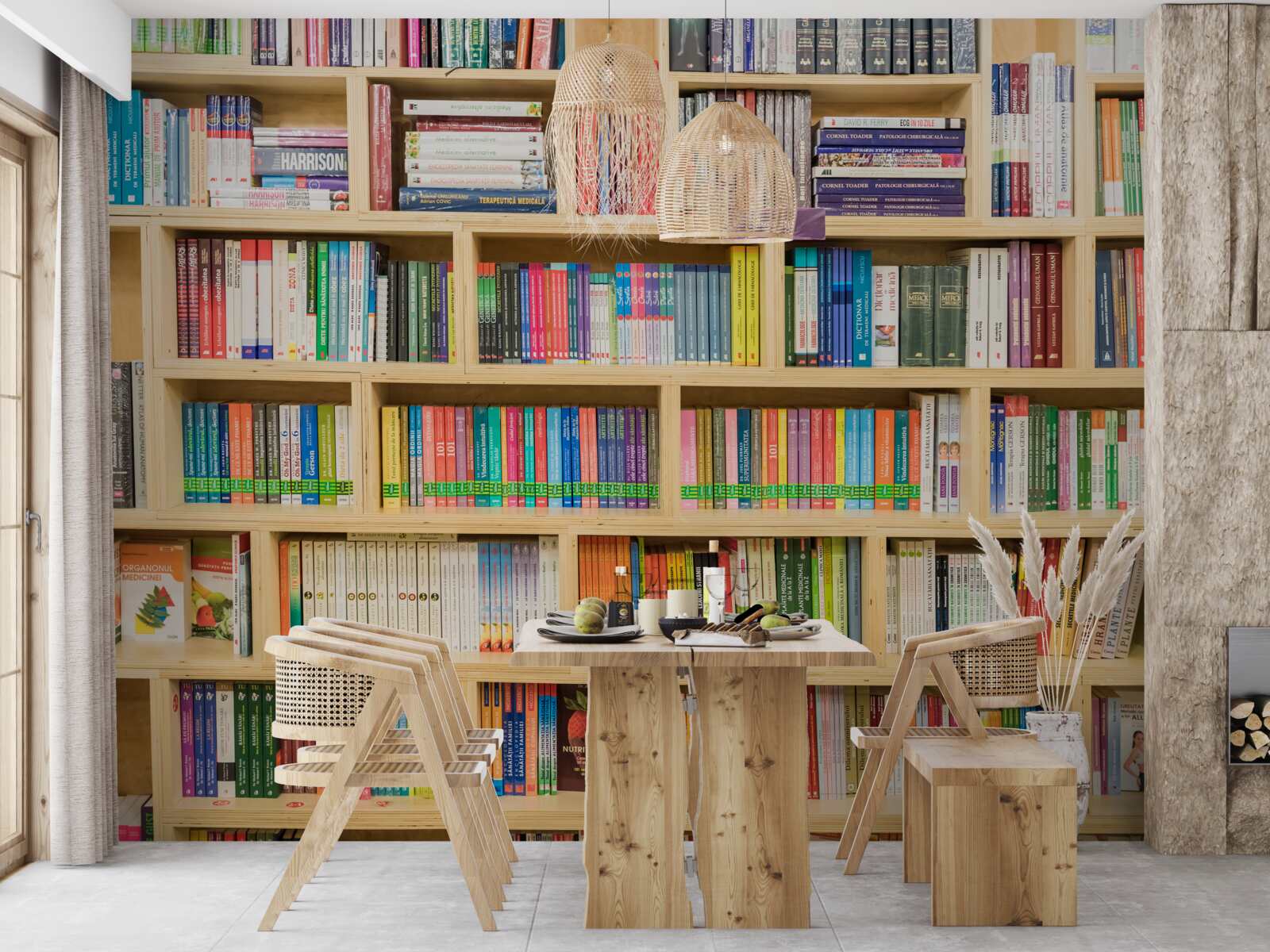 Fototapeta tomy w domowym księgozbiorze