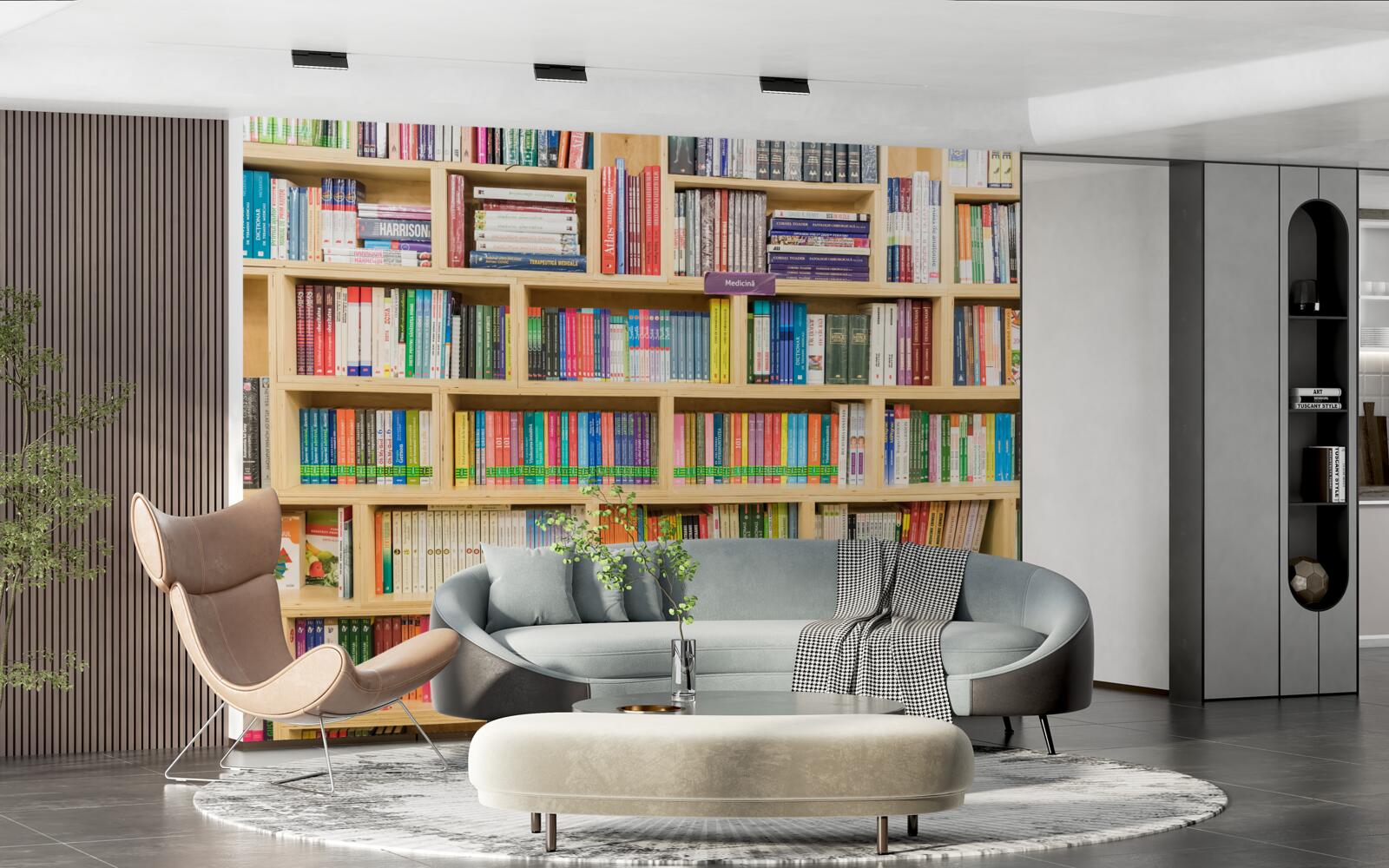 Fototapeta tomy w domowym księgozbiorze