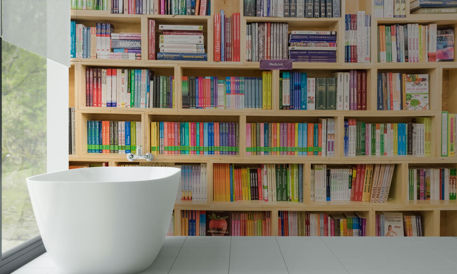 Fototapeta tomy w domowym księgozbiorze