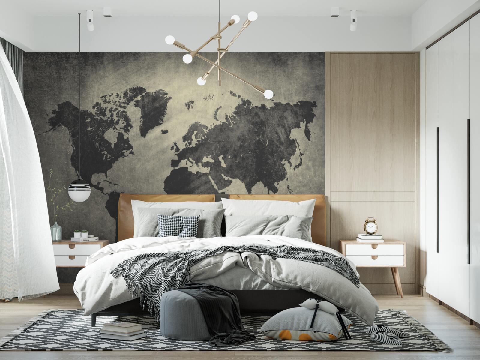 Fototapeta sylwetki państw na betonowej ścianie