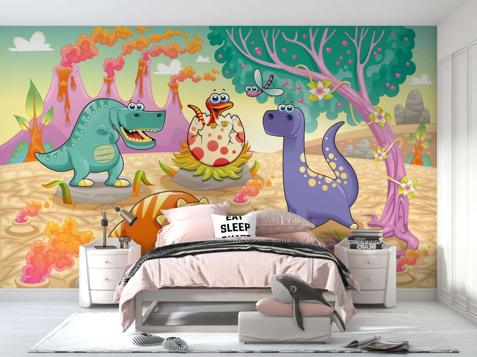 Fototapeta dinozaury na trawniku
