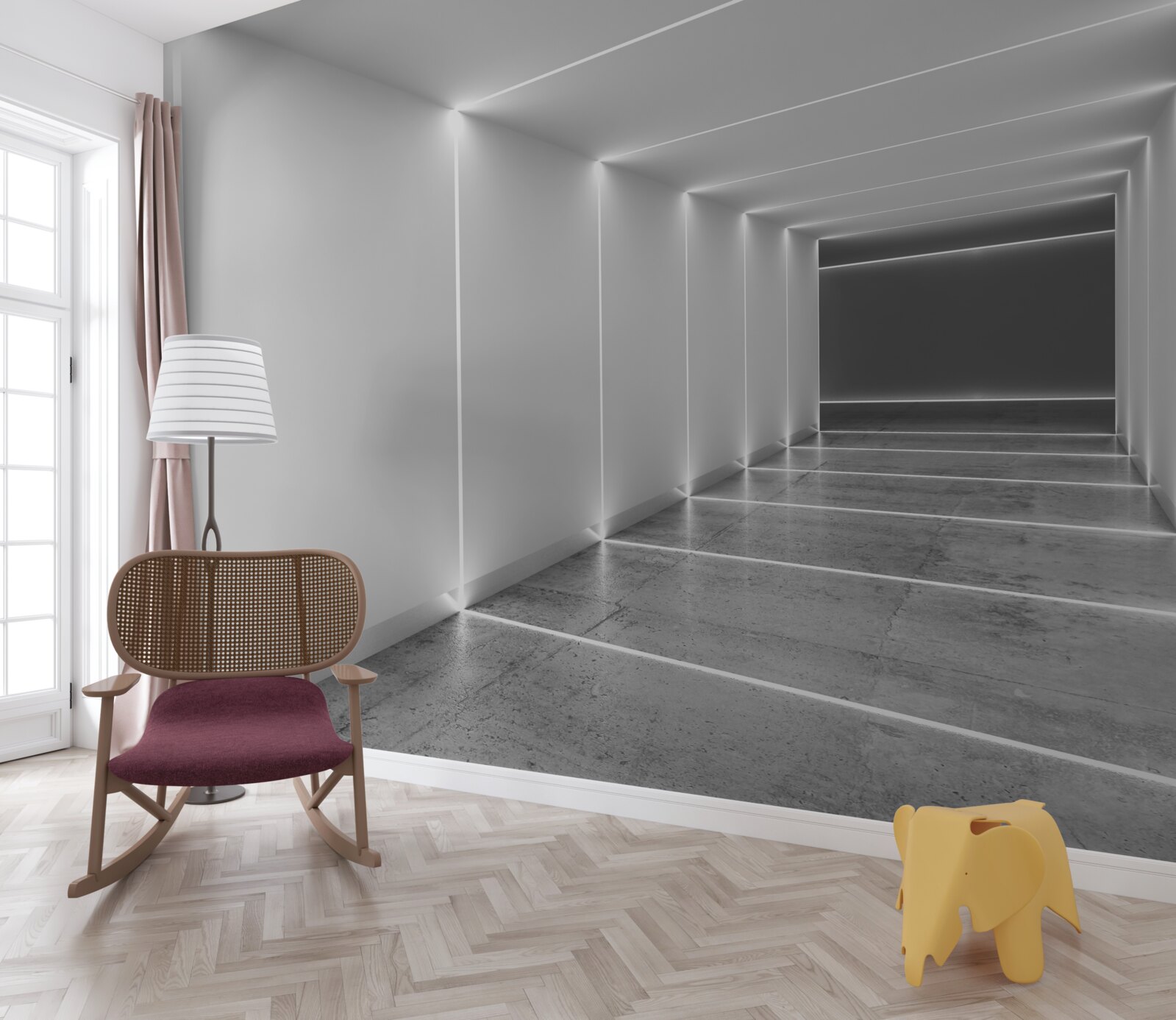 Fototapeta przejście oświetlone białym światłem