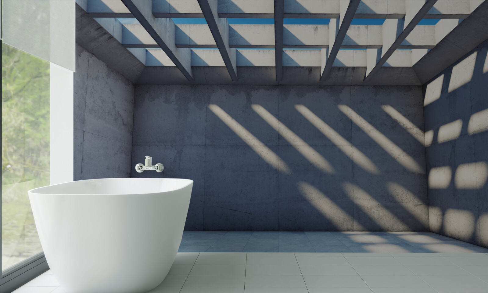 Fototapeta sufit siatkowy o kwadratowym wzorze i przezroczystości