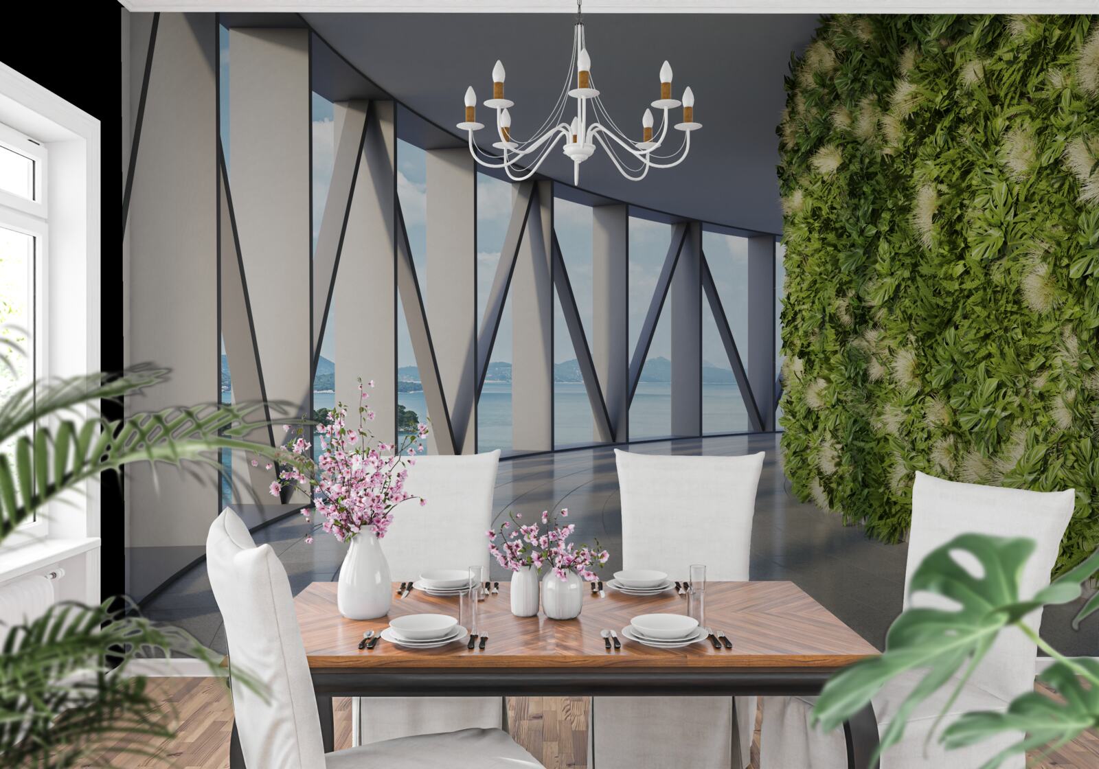 Fototapeta jasnozielony obrotowy korytarz