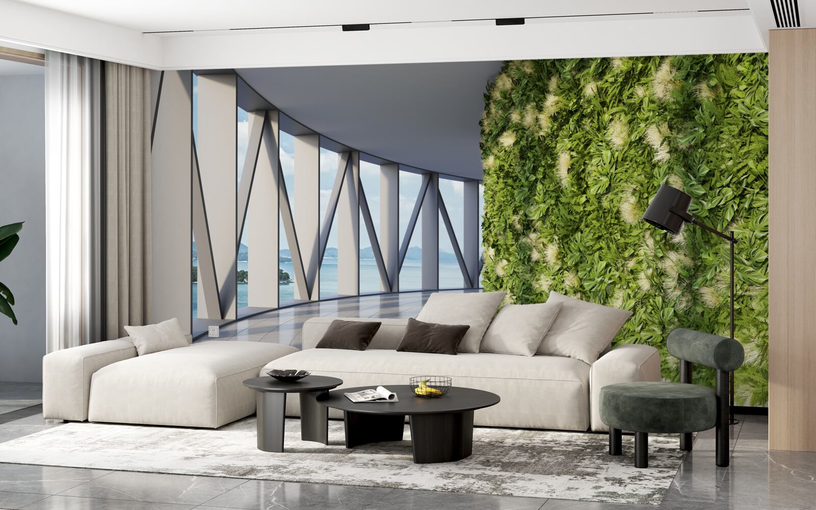 Fototapeta jasnozielony obrotowy korytarz