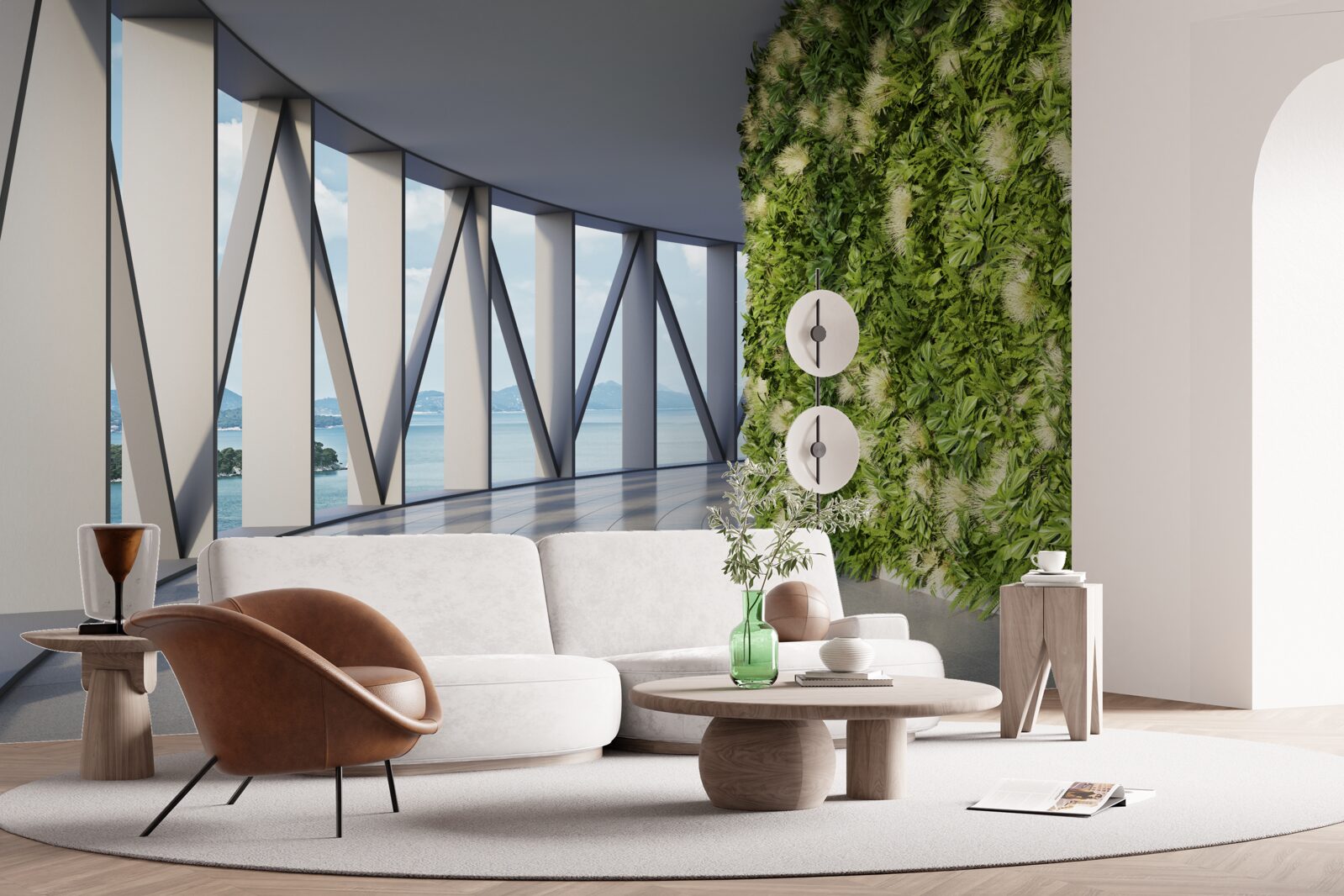 Fototapeta jasnozielony obrotowy korytarz