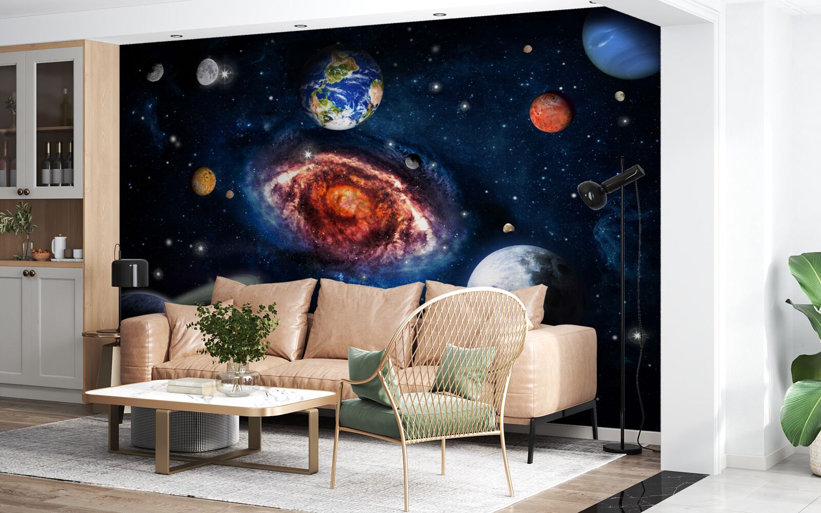 Fototapeta galaktyka służy jako pole rotacyjne dla obiektów kosmicznych