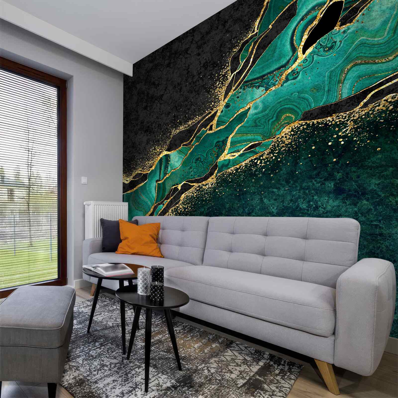 Fototapeta nieprzenikniona głębia morza, pomalowana w odcieniach szmaragdu