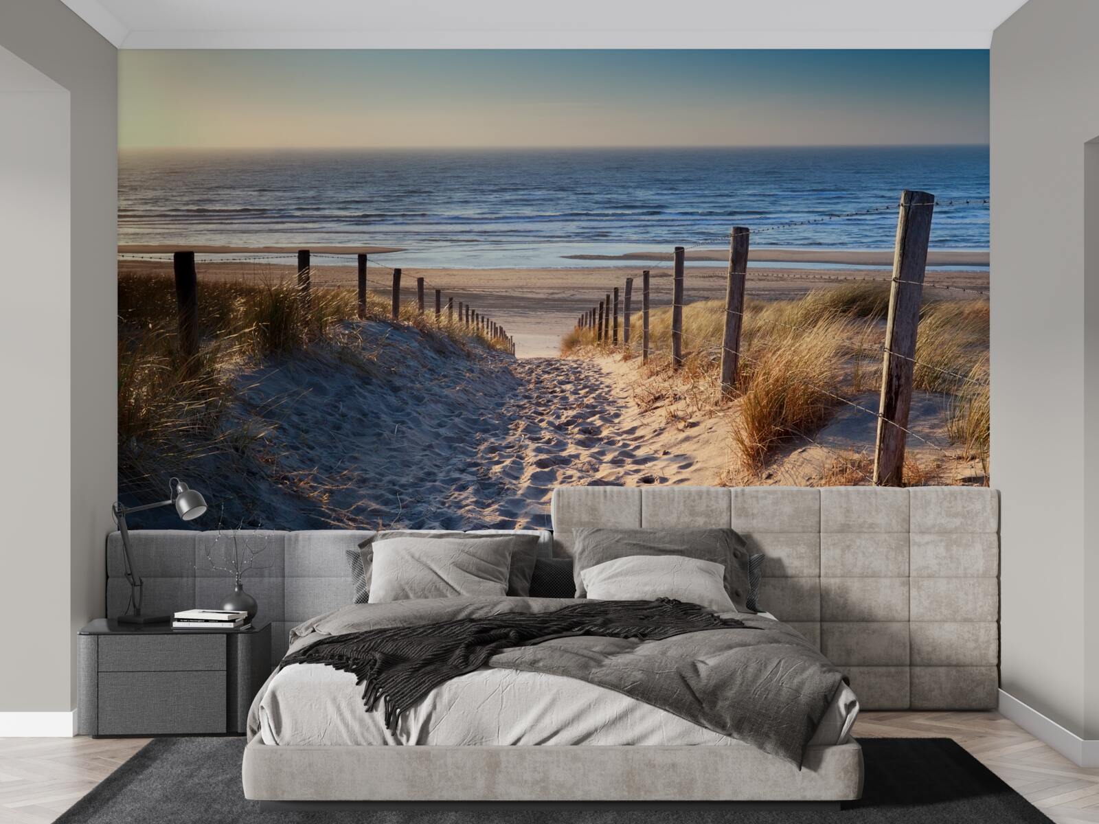 Fototapeta ocean spokojny i plaża z drobnym piaskiem