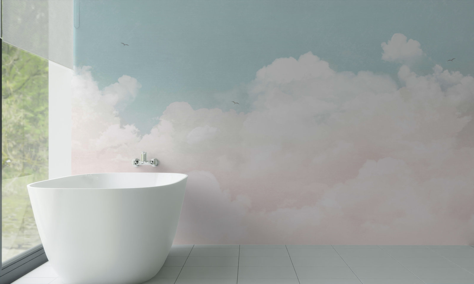 Fototapeta gęste mleczne chmury