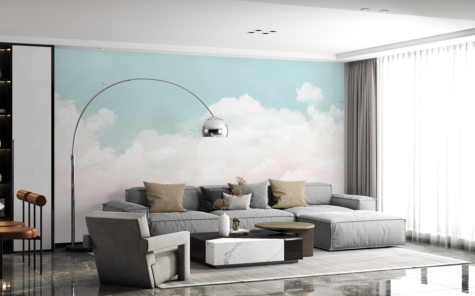 Fototapeta gęste mleczne chmury