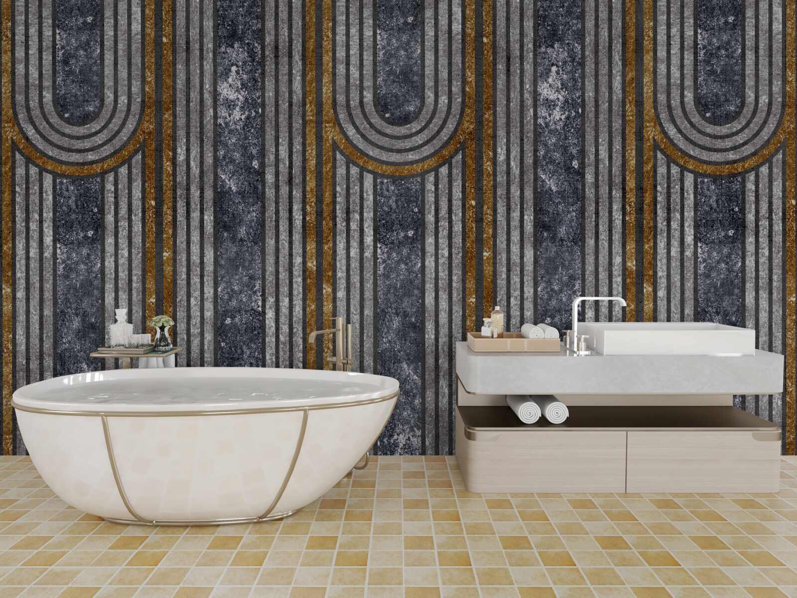 Fototapeta linie pionowe, które pozostają proste i te, które się wyginają