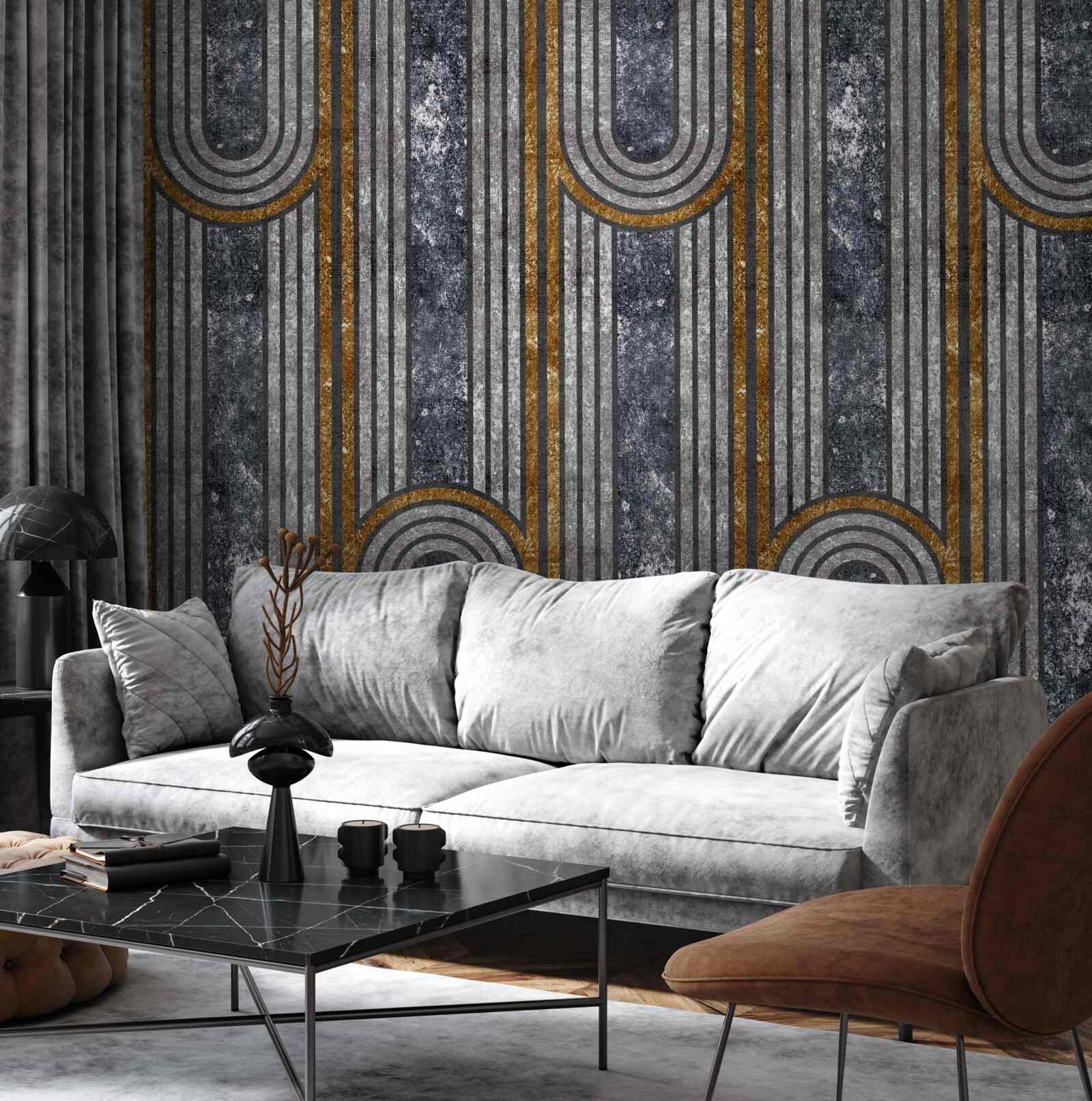 Fototapeta linie pionowe, które pozostają proste i te, które się wyginają