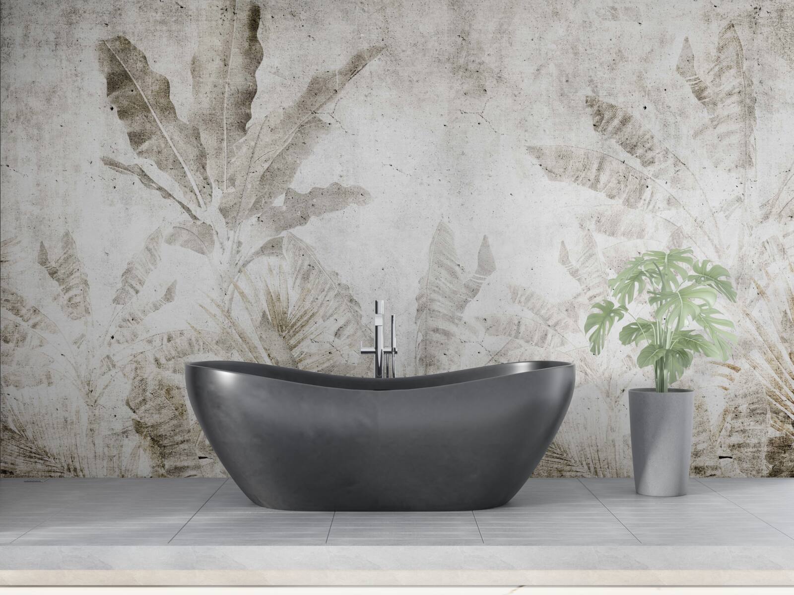 Fototapeta mgła spowija liście drzew tropikalnych