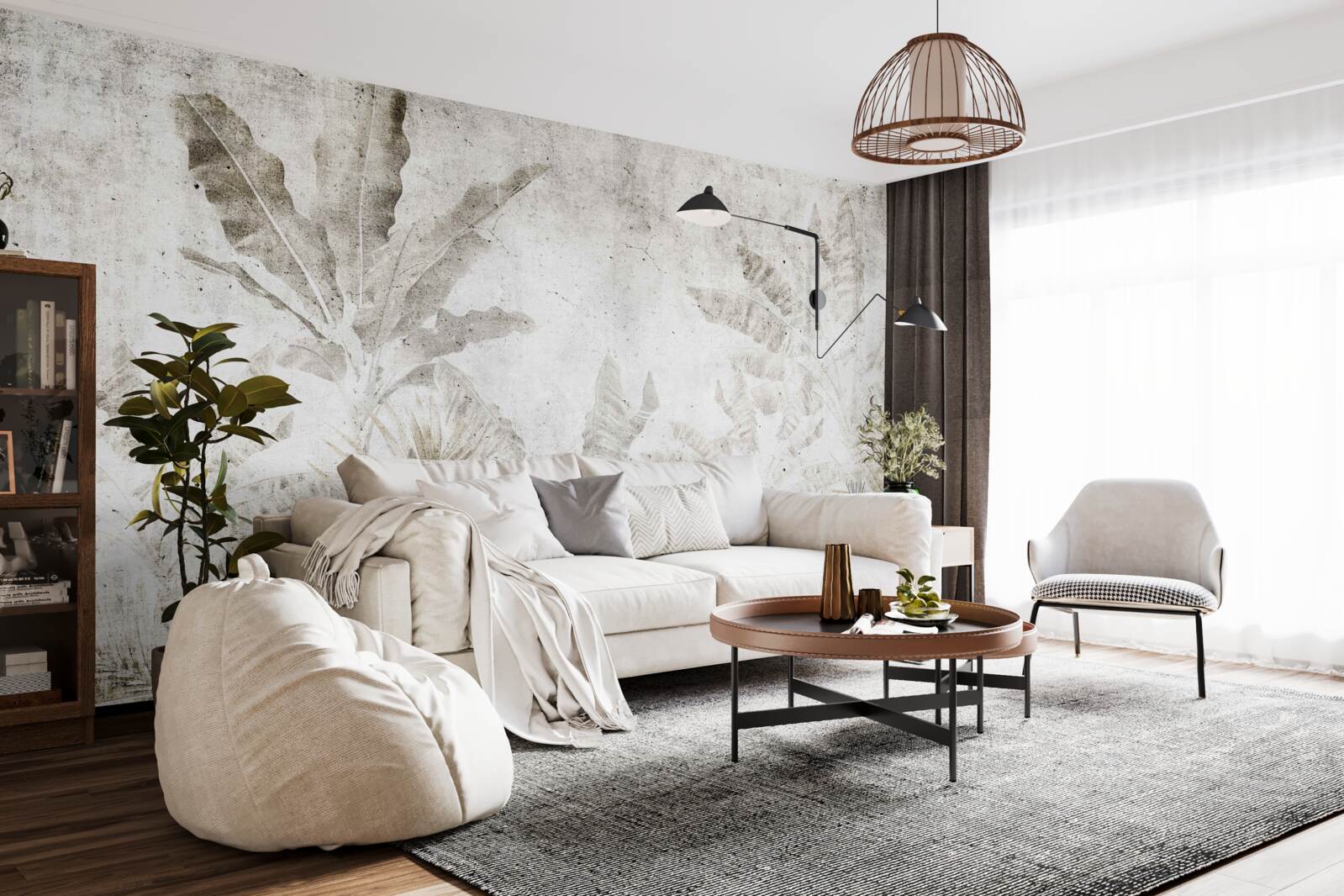 Fototapeta mgła spowija liście drzew tropikalnych