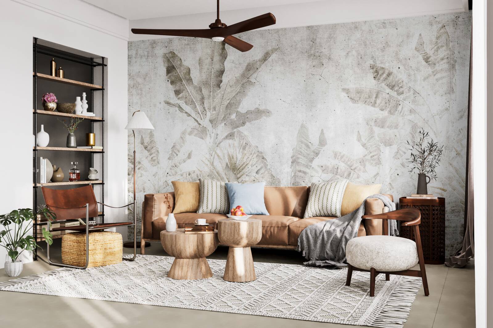 Fototapeta mgła spowija liście drzew tropikalnych