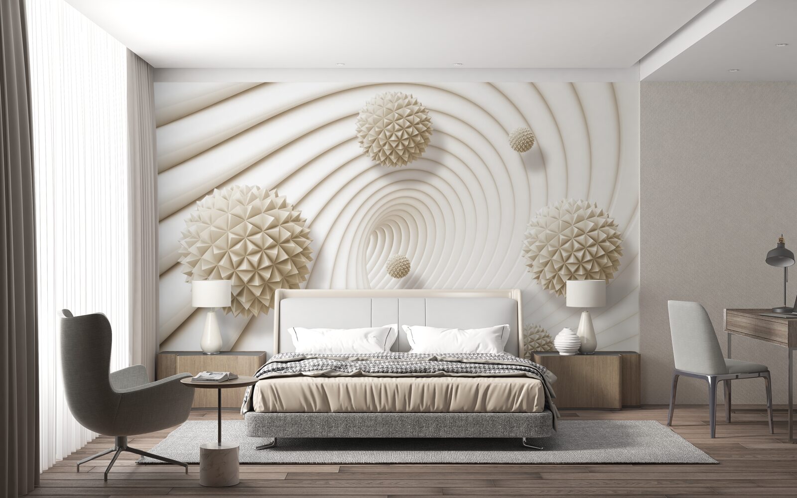 Fototapeta jasne kule w kształcie szprych w wirze