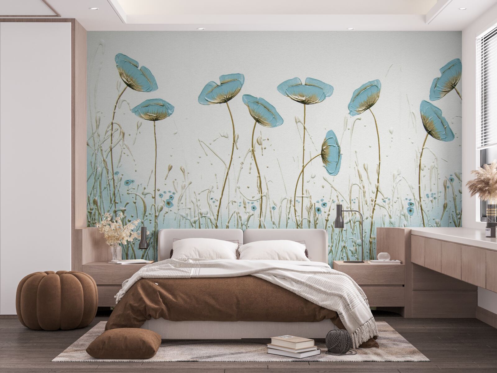 Fototapeta smukłe niebieskie maki