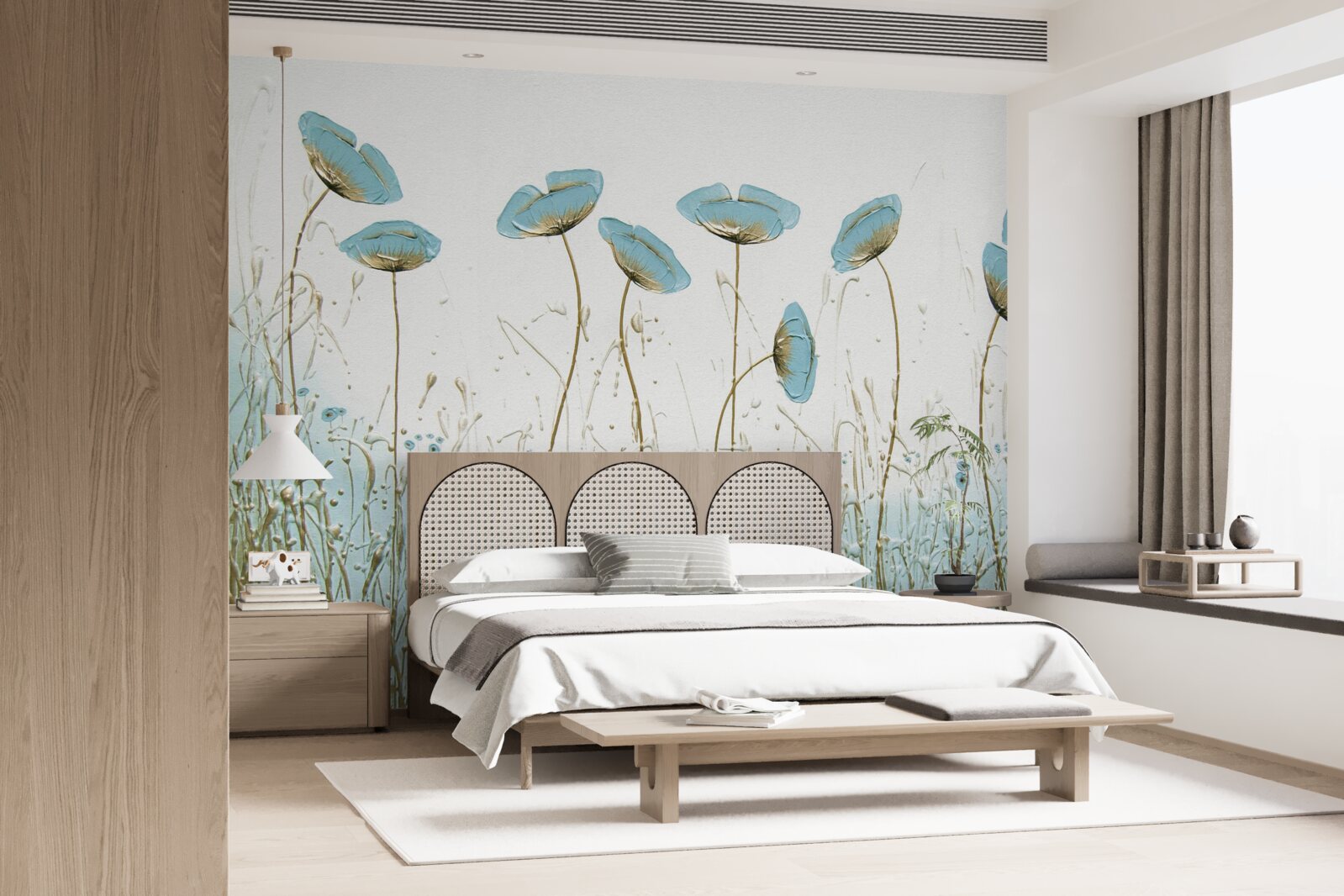 Fototapeta smukłe niebieskie maki