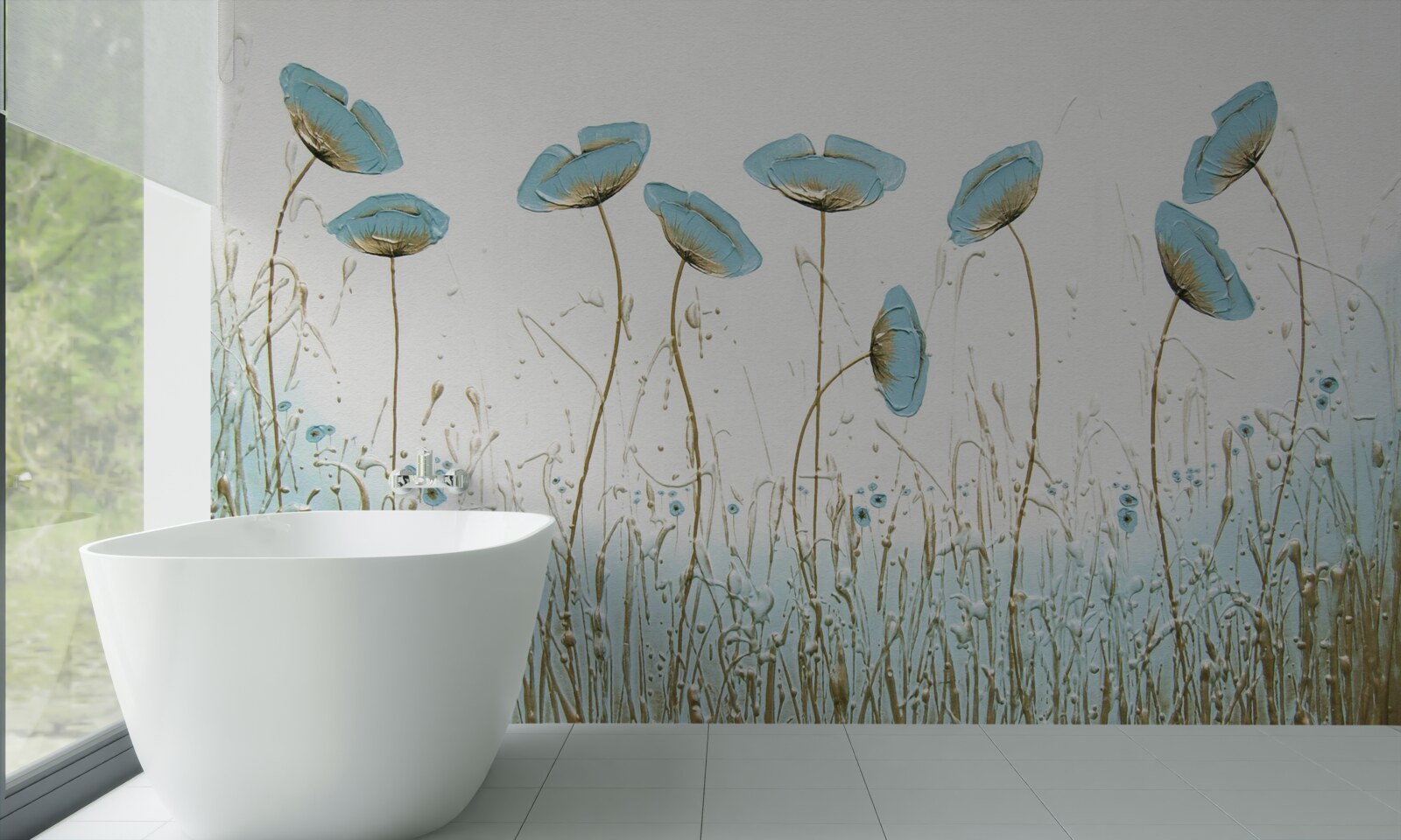 Fototapeta smukłe niebieskie maki