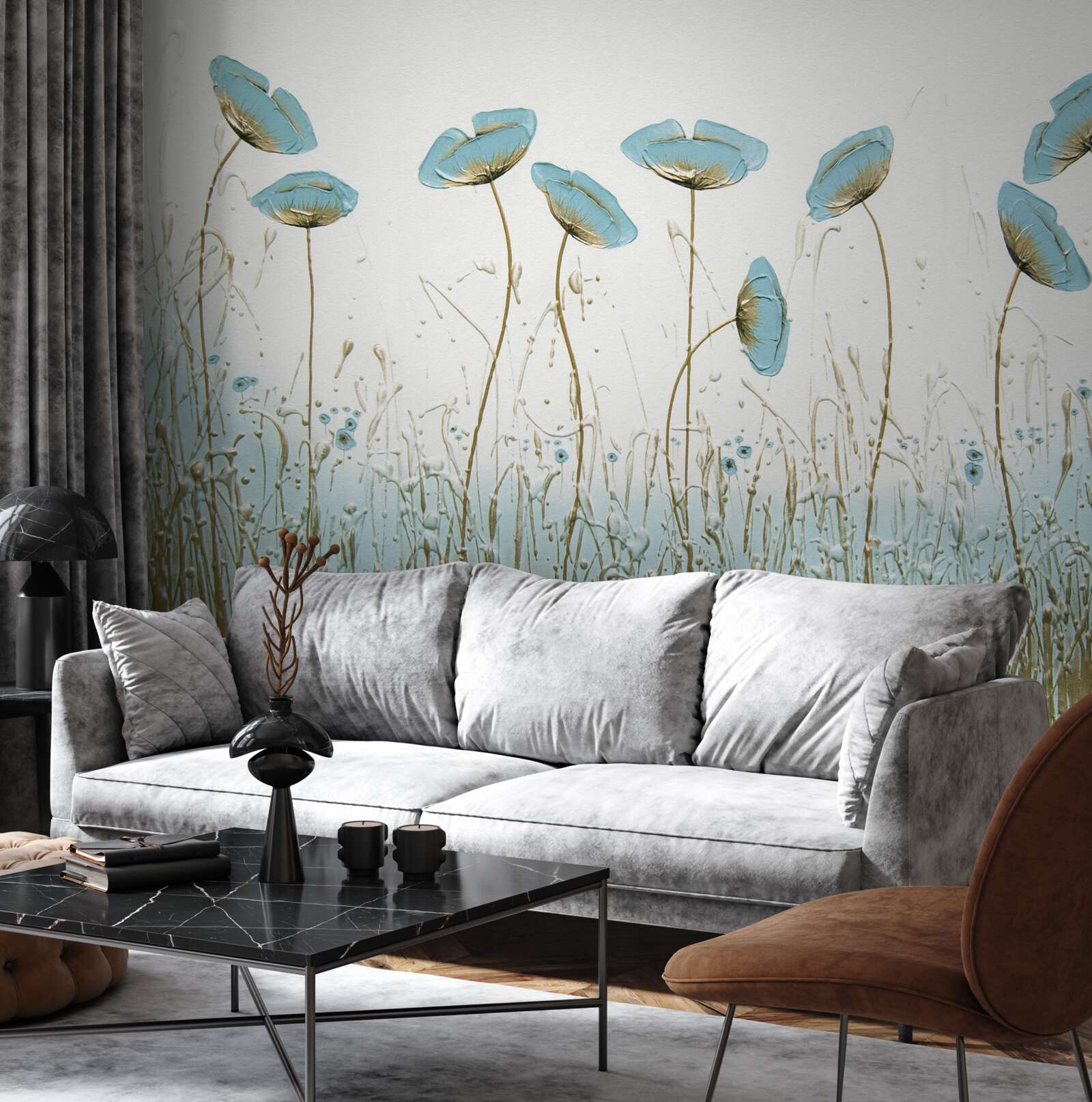 Fototapeta smukłe niebieskie maki