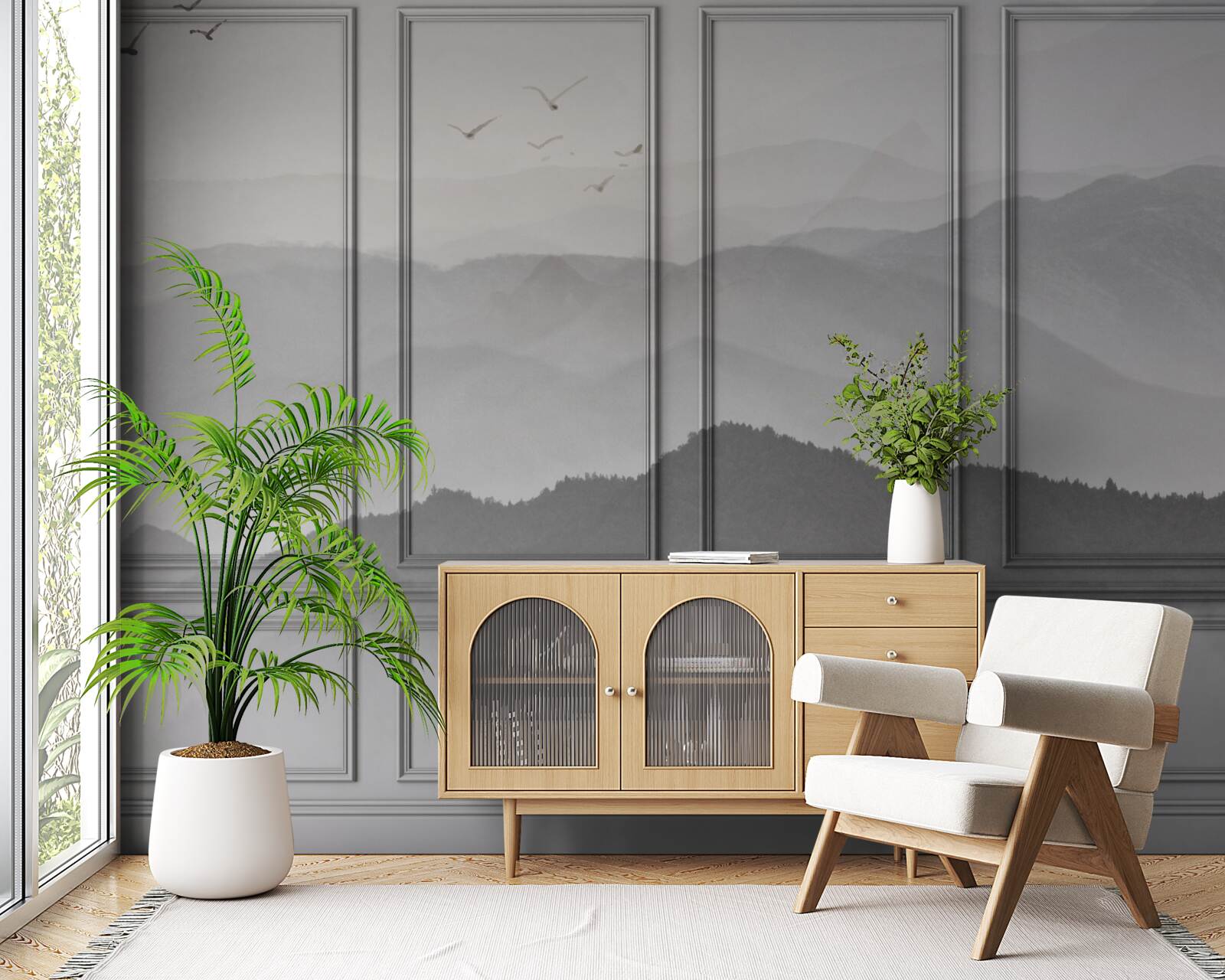 Fototapeta góry pokrywa coraz gęstsza mgła