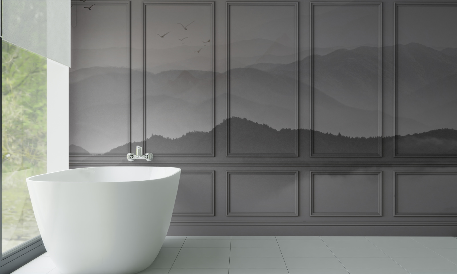 Fototapeta góry pokrywa coraz gęstsza mgła