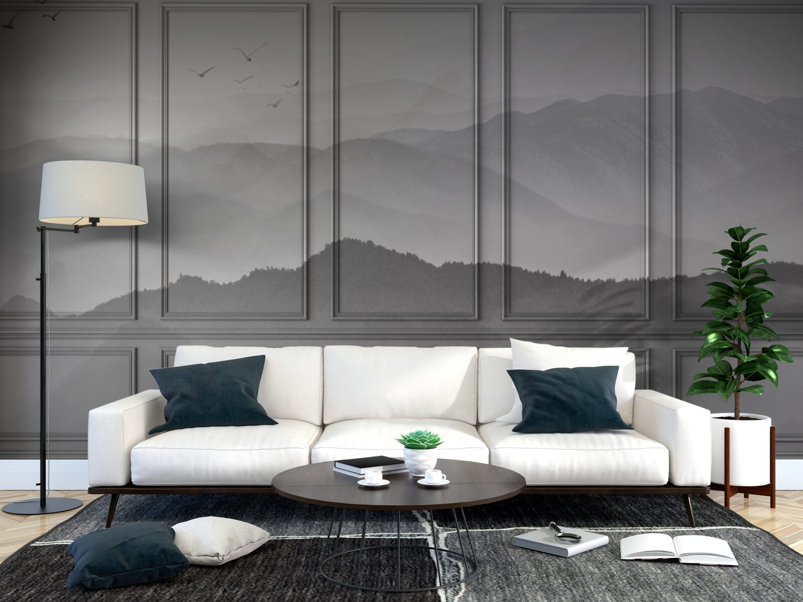 Fototapeta góry pokrywa coraz gęstsza mgła