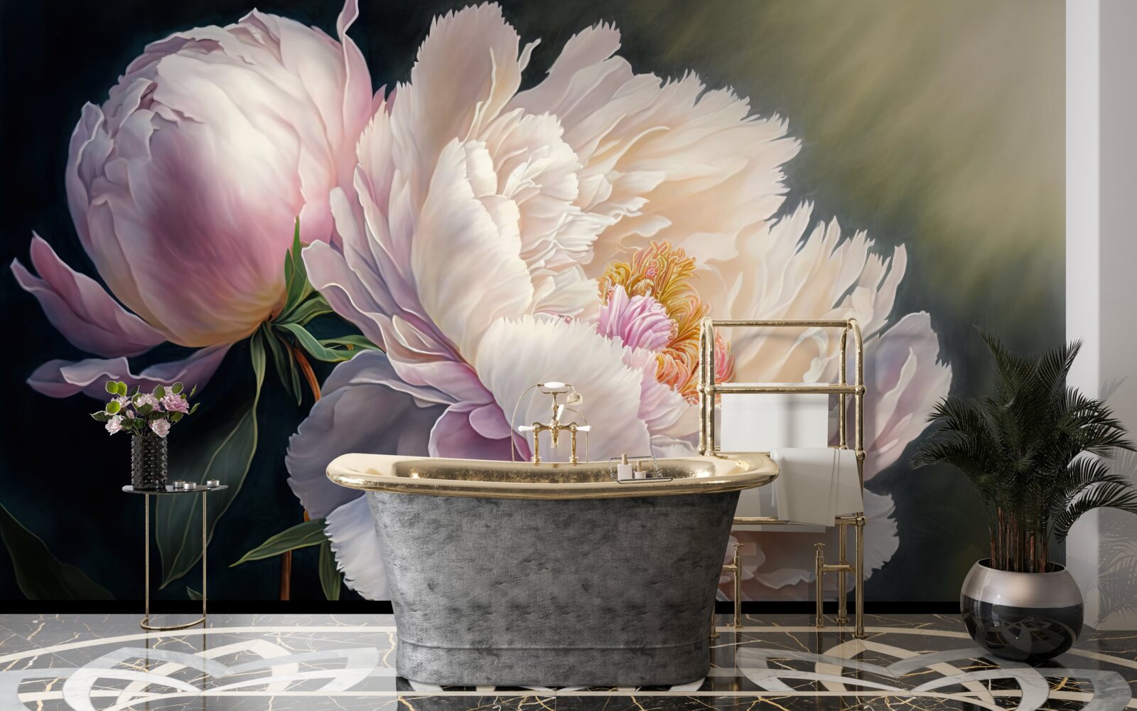 Fototapeta duży delikatny różowy pączek