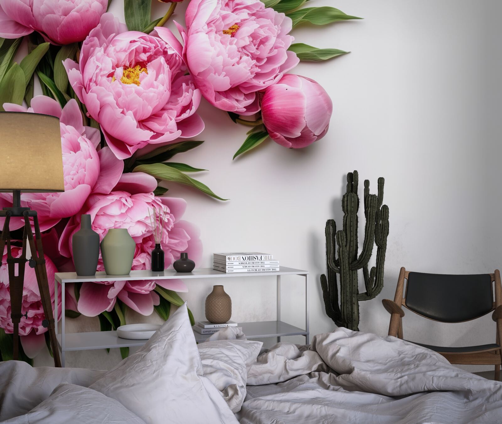 Fototapeta duże kwiatostany różowych piwonii