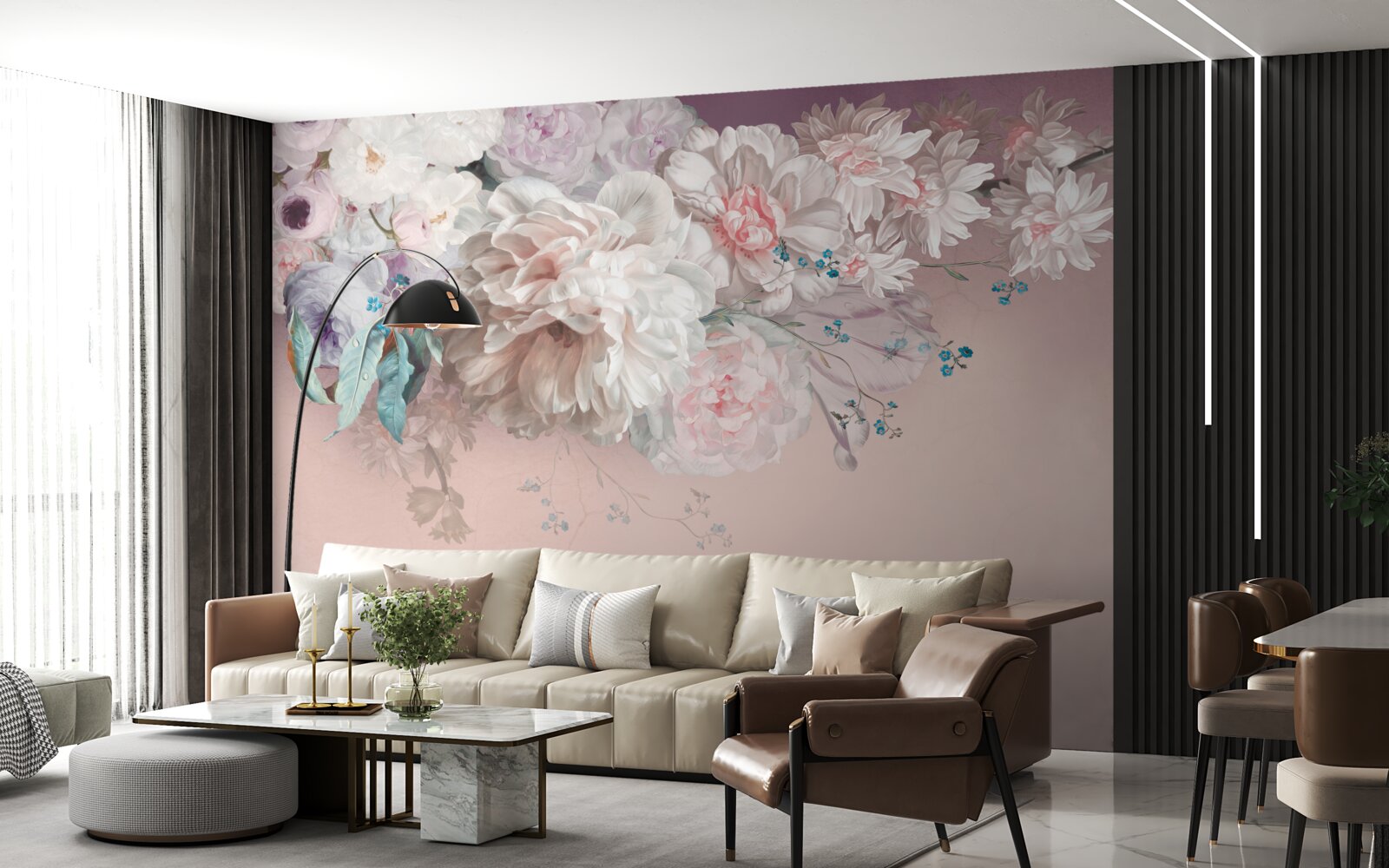 Fototapeta na jednej gałązce rozwijają się delikatne, jasne pąki