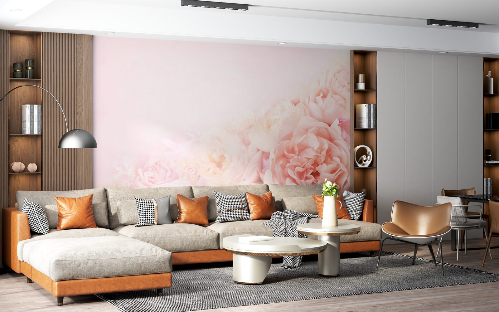 Fototapeta cienkie różowe kwiaty