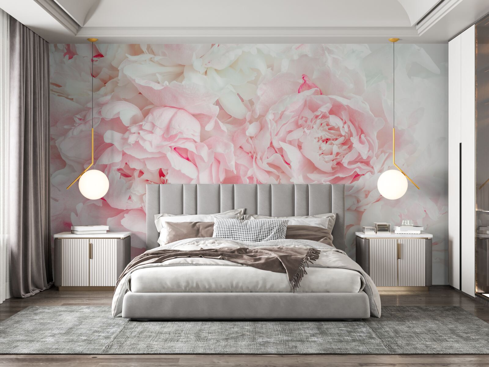 Fototapeta kwiaty białe z dużymi liśćmi