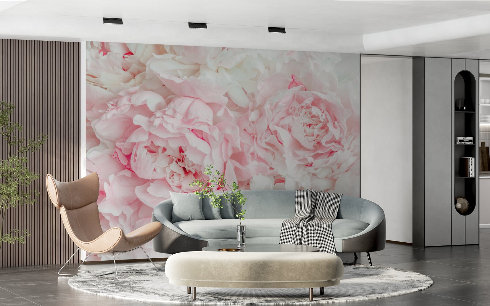 Fototapeta kwiaty białe z dużymi liśćmi