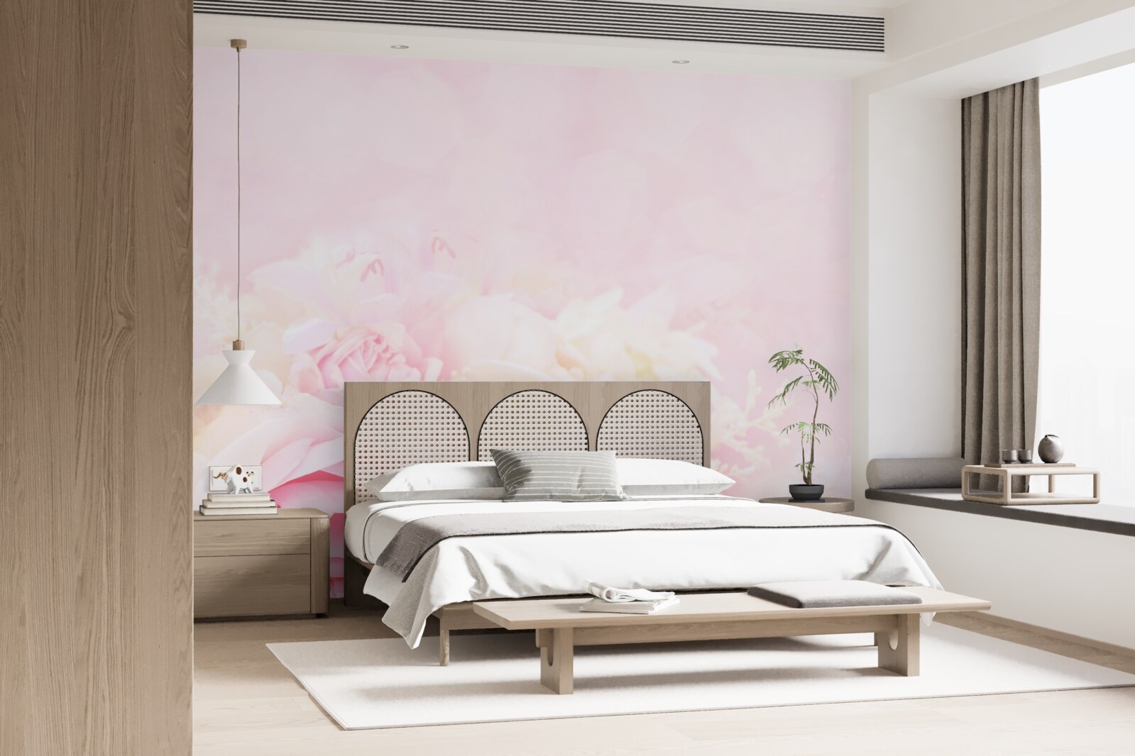 Fototapeta zestaw róż piwoniowych w różowej tonacji