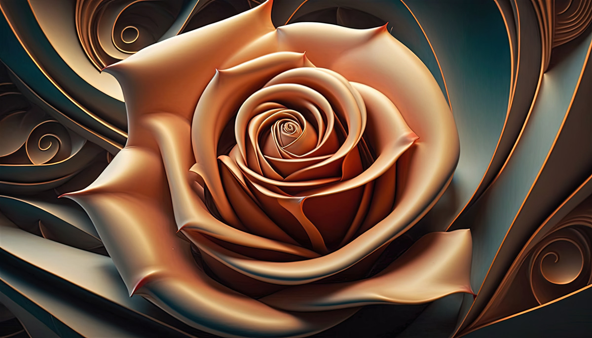 Fototapeta brązowa metalowa róża