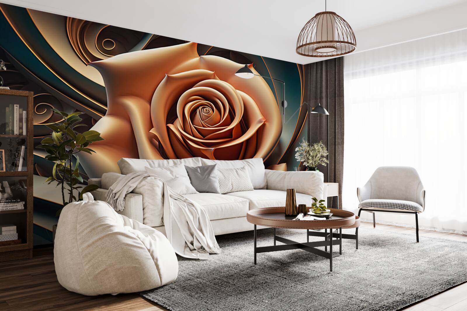 Fototapeta brązowa metalowa róża