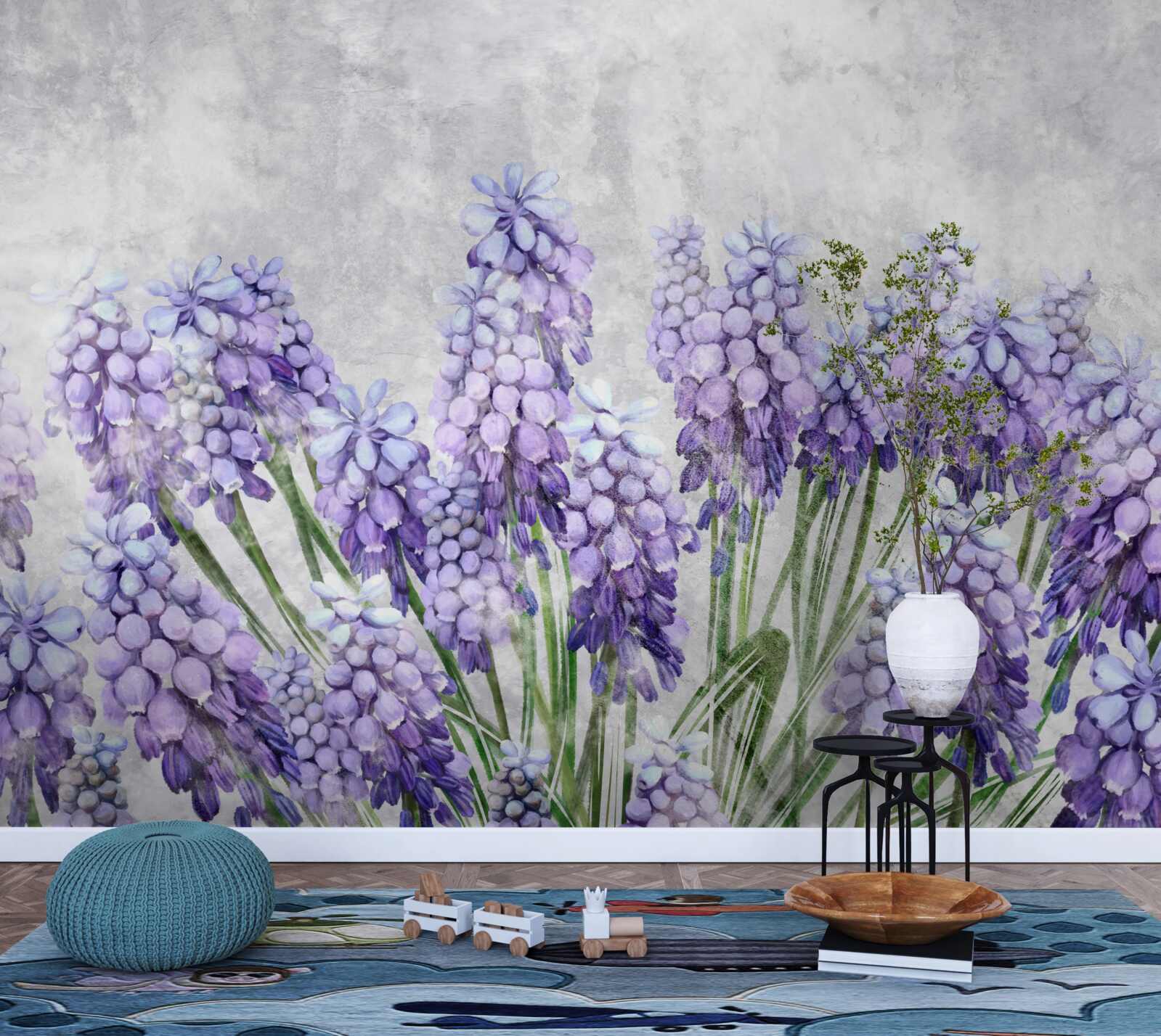 Fototapeta Łąka pięknych fioletowych kwiatów