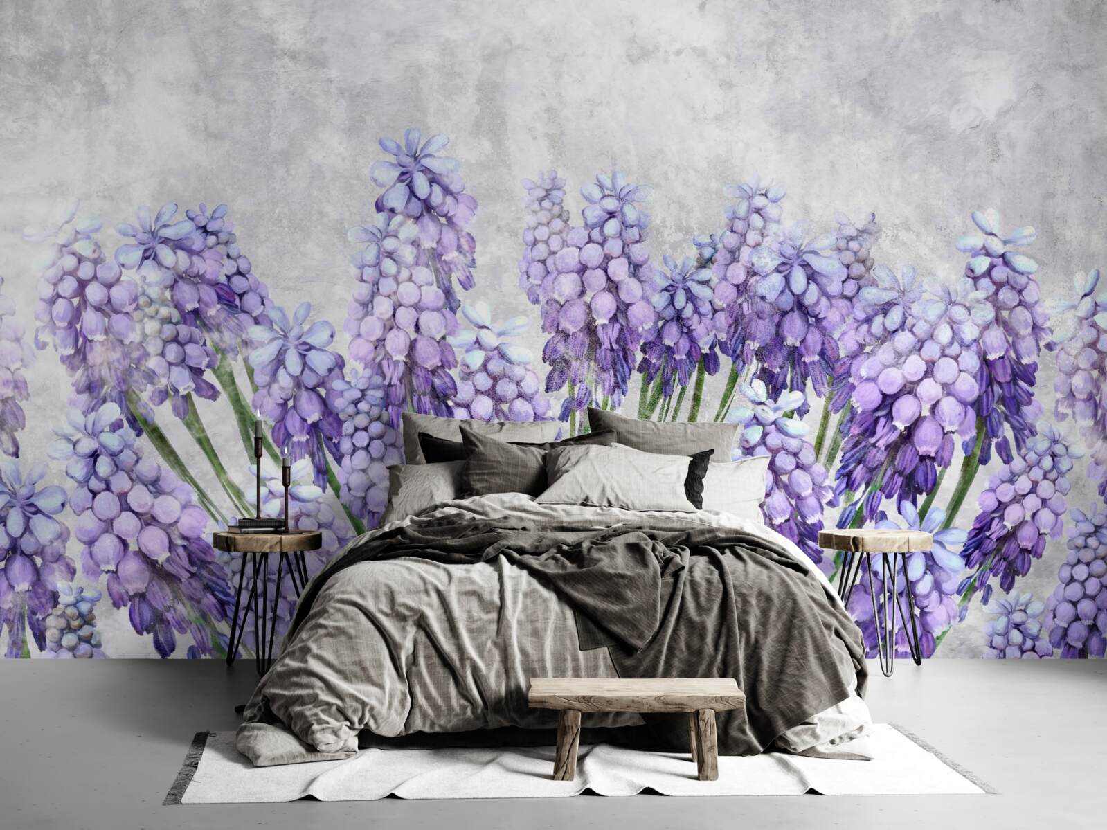 Fototapeta Łąka pięknych fioletowych kwiatów