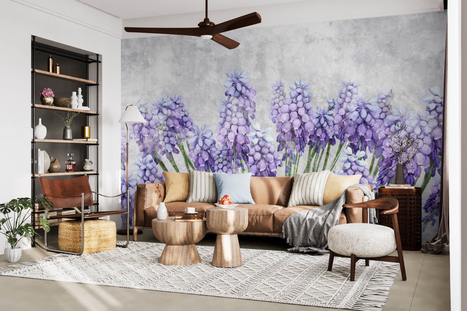 Fototapeta Łąka pięknych fioletowych kwiatów