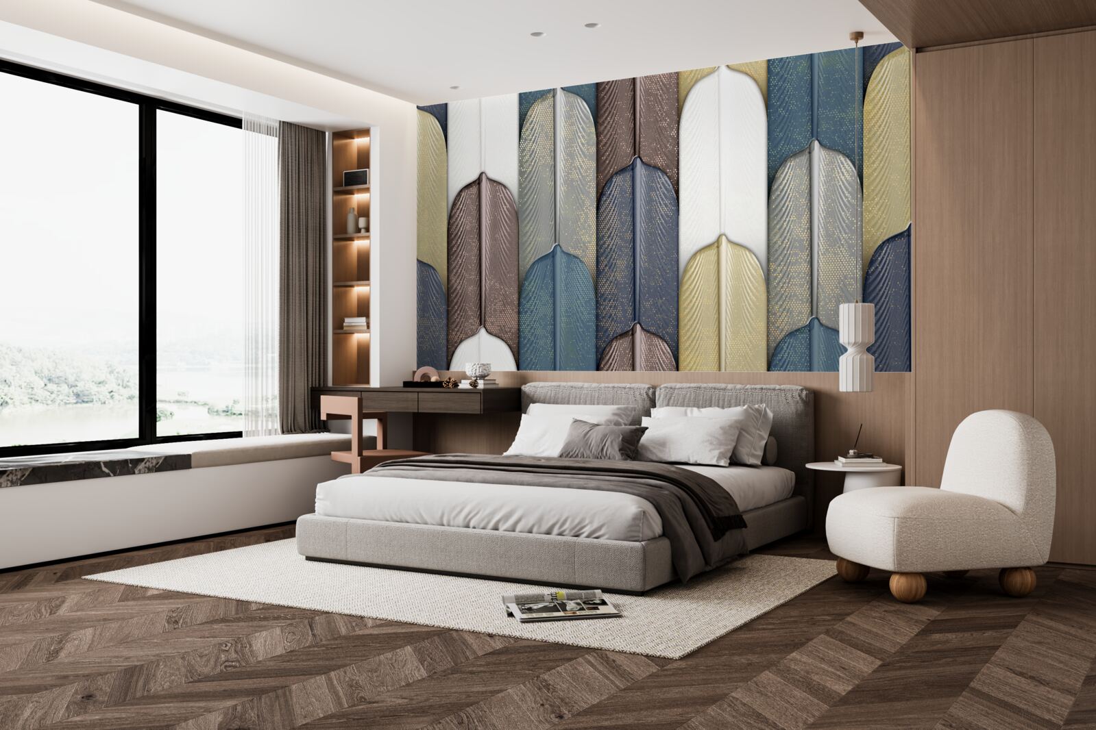 Fototapeta las usiany jesiennymi liśćmi