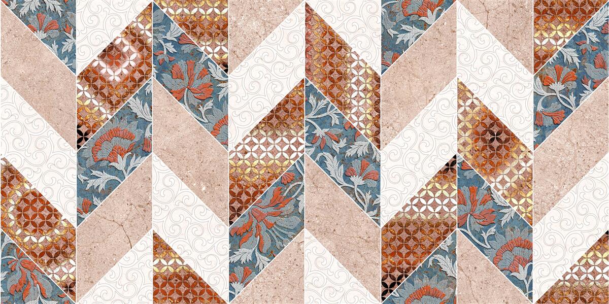 Fototapeta rozjaśnione geometryczne kształty w lustrzanym odbiciu