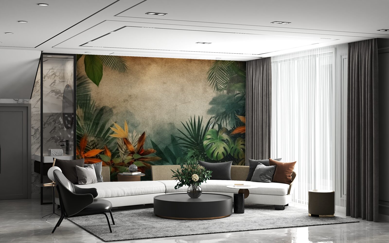 Fototapeta deszcz w tropikalnej dżungli