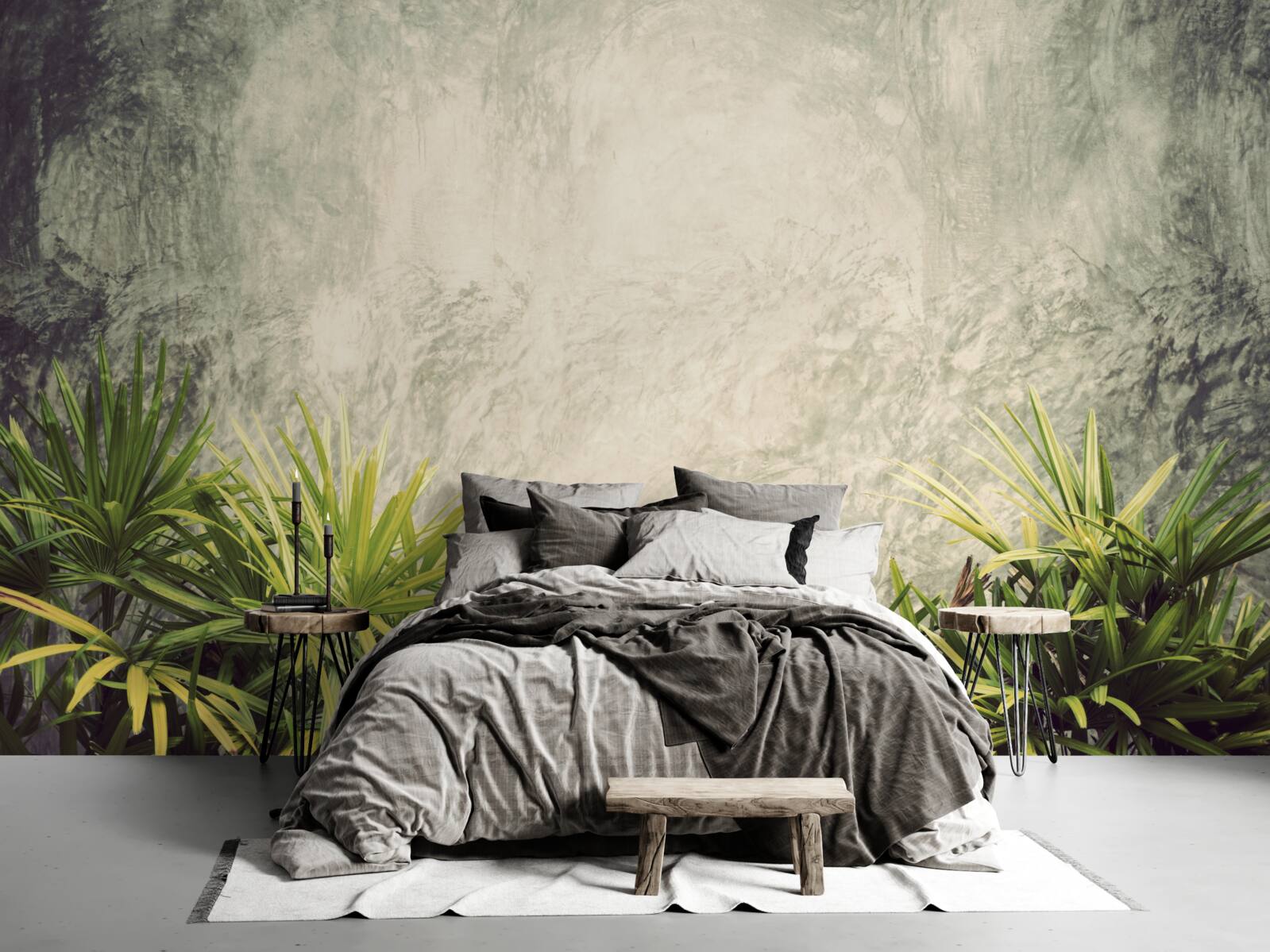 Fototapeta mglisty koc spowija zielone rośliny w dżungli